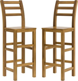 OSLO bárszék karfával, 2 db, 40x36x110cm, természetes barna Casaria