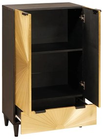 Oldalsó szekrény fiókkal Fekete és Arany 60 x 33.5 x 100 cm