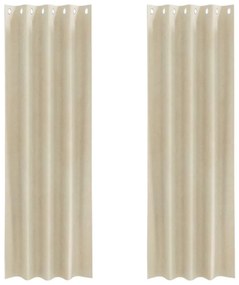 Függönyök függönyökkel 2 pcs Krém 140 x 260 cm Bársony