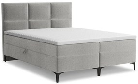 Világosszürke ágyneműtartós boxspring ágy 140x200 cm Pakalana – Makamii