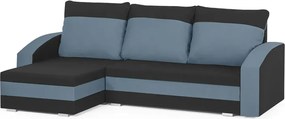 KING Kinyitható sarokkanapé Fekete/kék