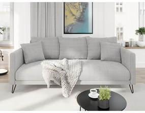 Világosszürke zsenília kanapé 200 cm Freya – Ropez