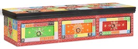 Fali TV szekrény 100x30x24 cm Szilárd Fa Durva Mangó