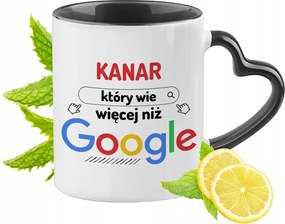 Kanári Bögre Fekete Szív Alakú Füllel Ajándék Nyomtatott