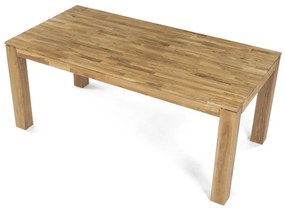 Étkezőasztal 180x90x75, tömör fehér tölgy, olajos felületkezelés, 10x10 cm-es lábak