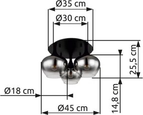 GLOBO 15548-3D MAXY Loft Mennyezeti Lámpa IP20