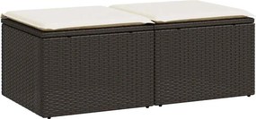 vidaXL 2 részes barna polyrattan akácfa kerti ülőgarnitúra párnákkal