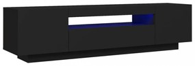 fekete TV-szekrény LED-lámpákkal 160 x 35 x 40 cm