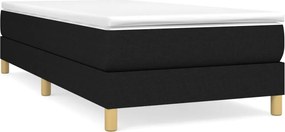 vidaXL fekete szövet rugós ágy matraccal 100 x 200 cm