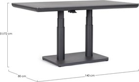 Alumínium kerti étkezőasztal 80x140 cm Miguel – Bizzotto