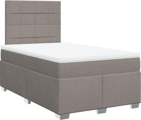 vidaXL tópszínű szövet rugós ágy matraccal 120 x 190 cm
