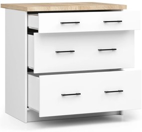 Alsó konyhaszekrény Ozara S80 3SZ (fehér). 1069423