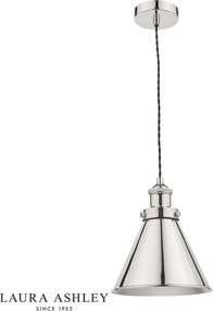 LAURA ASHLEY 3756102-Q RUFUS Modern Függesztett Lámpa Csiszolt Króm E27 IP20