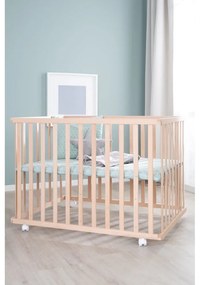 Natúr színű gurulós járóka állítható magassággal 75x100 cm Style – Roba