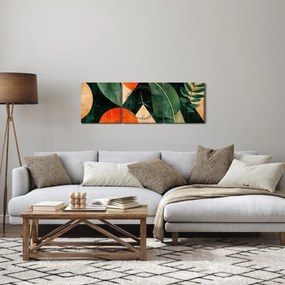 Kép - Geometrikus természeti minták II. (órával) (90x30 cm)