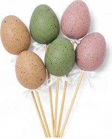 Pöttyös Tojás Húsvéti Tojás Barna Rózsaszín Boho húsvéti díszek 6db