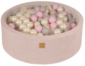 Krémszínű bársony labdamedence ø 90x30 cm Montessori – Meowbaby