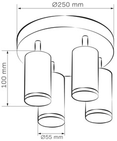 LED RGBW dimmelhető fürdőszobai spotlámpa TURYN 4xGU10/6,5W/230V IP44 fehér