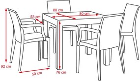 Avenberg NATURA 5-részes kerti bútor szett - Fekete