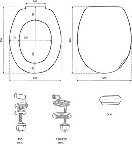 Aqualine, ALICANTE wc ülőke, fehér, ST262