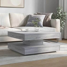 Szürke sonoma dohányzóasztal 360 fokban forgatható 70x70x34,5cm