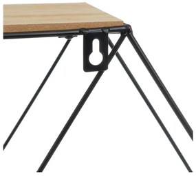 Fekete-natúr színű többszintes fali polc 50 cm – Casa Selección