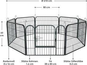 Kutyaketrec  kisállatoknak 160x160x60 cm