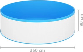 Fehér merülőmedence szkimmerrel és szivattyúval 350 x 90 cm