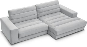 Világosszürke bársony sarokkanapé (jobb oldali-heverő résszel) Sierra – Bobochic Paris