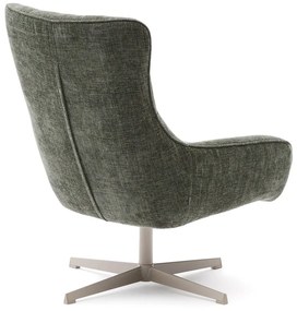 Szürkészöld forgó zsenília fotel Teryl – Kave Home