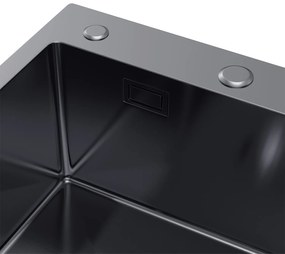 Erga HD, 1 kamrás acél mosogató 780x490x210 mm, bal, grafit, ERG-MLS-HD7849LB