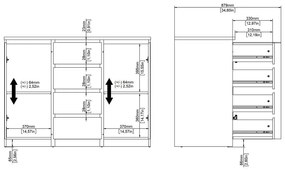 Natúr színű komód tölgyfa dekorral 121x91x50 cm Naia – Tvilum
