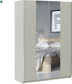 LUSE Gardrobeszekrény Beige Színben Tükörrel 150 cm