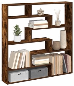 füstös tölgy színű szerelt fa fali kockapolc 7 rekeszes színű