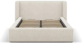 Krémszínű kárpitozott ágyneműtartós franciaágy ágyráccsal 200x200 cm Jason – Windsor &amp; Co Sofas