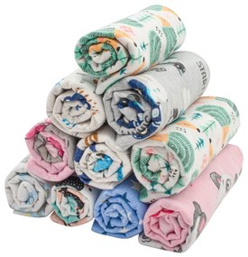 Flanel pelenka nyomtatott mintával NEW BABY 70x80 cm 10 db