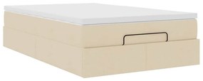 Ottomán ágykeret matraccal krém 120x200cm szövet