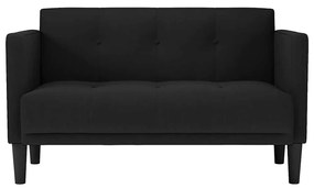fekete szövet loveseat kanapé 111 cm
