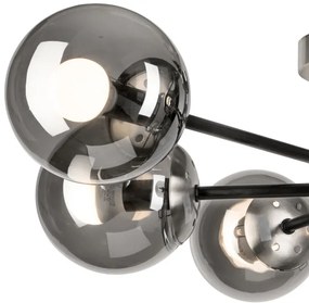 Felületre szerelhető csillár  MALENA 6xE14/5W/230V matt króm/füstös