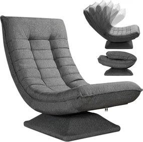 ABERDEEN napozó fotel 87×60×105cm, szürke Casaria