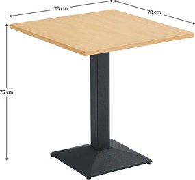 Bisztró asztal, tölgy/fekete, 70x70 cm, RINALDO TYP 1