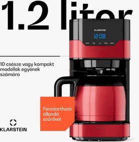 Klarstein Arabica 1.2, kávéfőző, 1.2 l, EasyTouch Control, ezüst/fekete