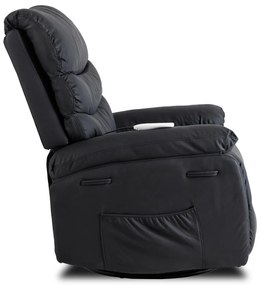 Elektromosan Vezérelhető Masszázsfunkciós Relaxfotel Fotel Fekete Színben. BRUCE