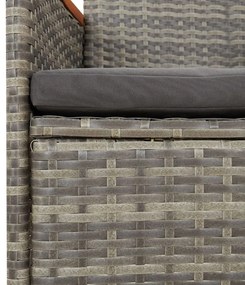 vidaXL 5 részes szürke polyrattan kerti étkezőgarnitúra párnával