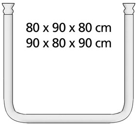 Fehér univerzális sarok zuhanyfüggönyrúd, ø 2,8 cm - Wenko