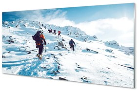 Akrilkép Hegymászás a hegyekben télen 140x70 cm