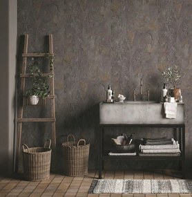 Szürke Fali Tapéta Kő Vinil Csempe Motívummal