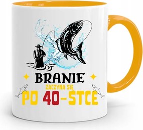 Születésnapra 40 40-es 40-es Bögre Sárga Ajándék fényképes nyomattal