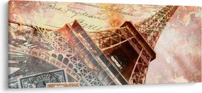Kép - Eiffel-torony vintage stílusban (120x50 cm)