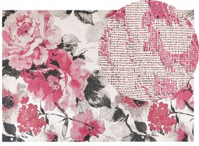 Rózsaszín pamutszőnyeg 140 x 200 cm EJAZ Beliani